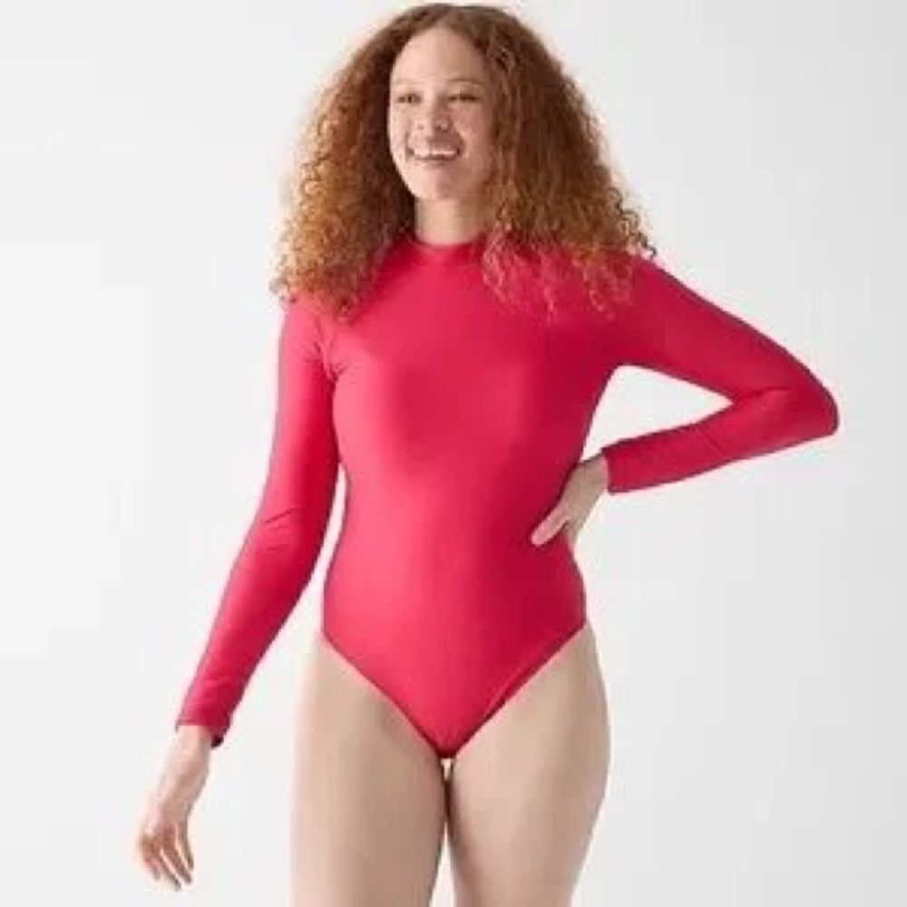 NWT J. Crew Ribbed Hibiscus One Piece Swimsuit 🌺 size 24 - Picture 4 of 15